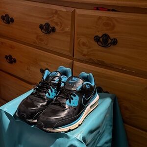 Nike Air Black and Teal Sneakers